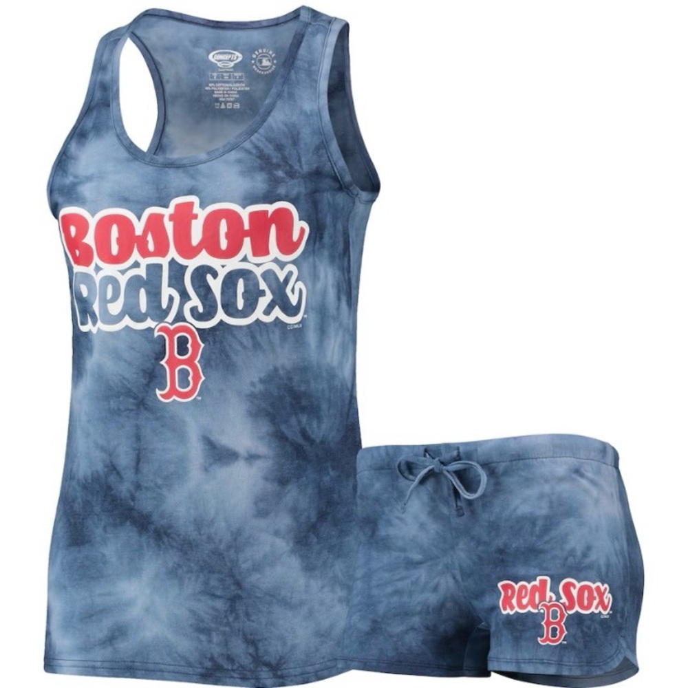 Women’s Boston Red Sox Tie-Dye Tank & Shorts Set - Blue Sz Large